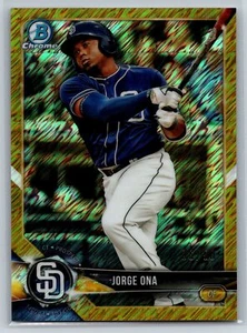 2018 Bowman Chrome Jorge Ona Rookie Gold Shimmer Refractor #/50 RC #BCP105 - Picture 1 of 2