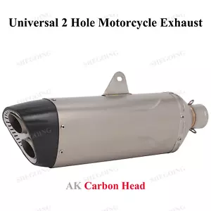 Silenciador de escape universal para motocicleta AK tubo de fibra de carbono con DB Killer 51MM - Imagen 1 de 6