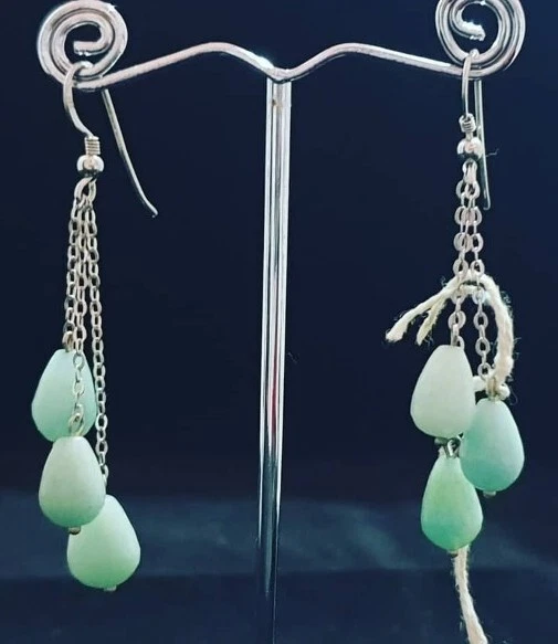 Orecchini pendenti in Amazzonite e Argento 925 - Immagine 1 di 1