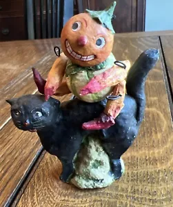 Debbee Thibault Halloween Cat Man Pumpkin Figurine Signed Limited #464/2500 - Picture 1 of 9