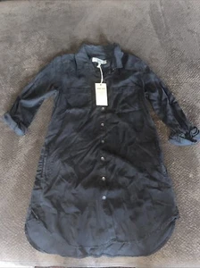 Thread + Supply Black Shirt Dress Womens S Small Chambray Long Sleeve NWT B6 - Picture 1 of 5