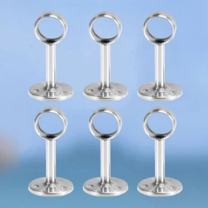6 Pcs Wardrobe Support Rack Stainless Steel Closet Rod Holder Bracket - Picture 1 of 11