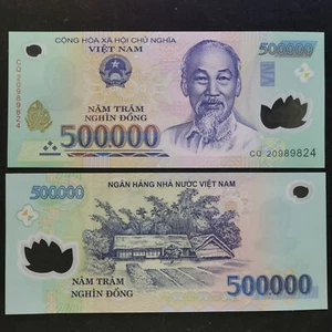 2 x 500,000 Dong Vietnam 1 Million VND Polymer Banknote UNC - Picture 1 of 2