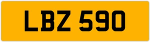 LBZ 590 L 3x3 DATELESS PRIVATE NUMBER PLATE LEE LOU LUKE LUCY LEO LISA LIAM LEN - Picture 1 of 1