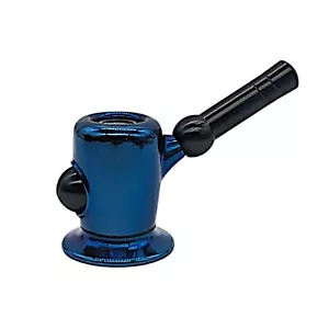 Metal Wrapped Smoking Tobacco Bubbler Pipe Glass Bowl - Picture 1 of 6