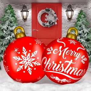 2 Pcs 32 Inch Large PVC Inflatable Christmas Decorated Ball Ornament,Merry Words - Picture 1 of 11