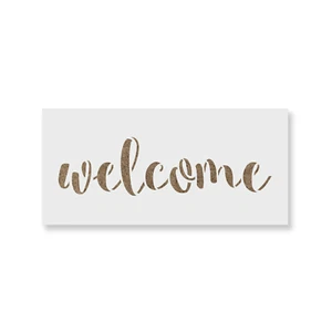 Welcome Stencil - Durable & Reusable Mylar Stencils - Picture 1 of 9