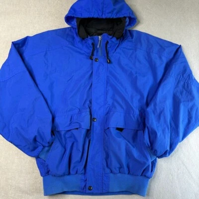 Chaqueta cortavientos vintage Pacific Trail azul con capucha pequeña acolchada invierno años 90 Y2K Foto 1 de 4
