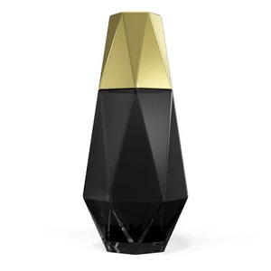 Modern Geometric Bedside Carafe, 2-Piece Set, 37 Oz Capacity - Black and Gold - Picture 1 of 7