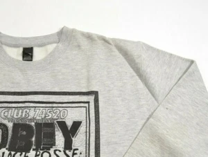 Obey SAVAGE POSSE FLYER Heather Gray Graphic Print Men's Discounted Sweatshirt  - Picture 1 of 13