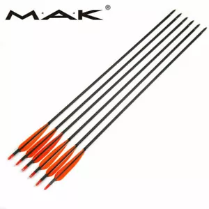 12Pcs Hunting Carbon Arrows 31.5'' Sp500 OD7.5mm Outdoor Target Archery Practice - Picture 1 of 10