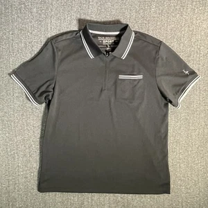 Polo de golf Tailorbyrd para hombre mediano negro 1/4 cremallera manga corta poket usado - Imagen 1 de 9