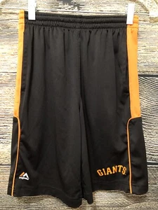 2 Pairs Boy Shorts 10-12 M PUMA Blue/Black-GIANTS Black/Orange Both 22”Waist EUC - Picture 1 of 8