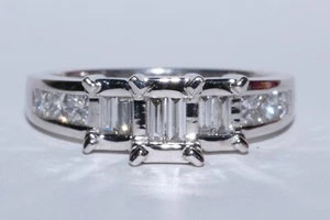 .75tcw Natural Diamond 14K White Gold Engagement Ring - Picture 1 of 4