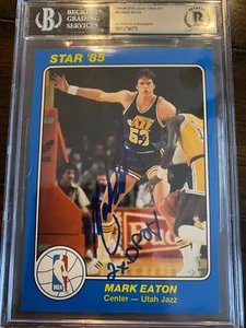 Star NBA Court Kings 1984-85 5x7 Mark Eaton #32 certificado CAS sellado automático - Imagen 1 de 2