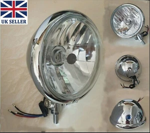 Faro lateral brillante personalizado de 5,75" para motocicletas HG18-H4-12V-60/55W - Imagen 1 de 11