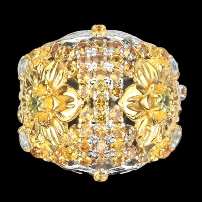 925 Sterlingsilber Ring Rund Saphir Peridot Aquamarin Edelstein Schmuck 8 - Bild 1 von 4