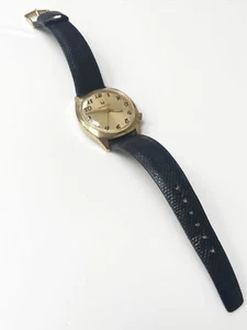 Bulova Accutron 33.67mm Vintage Gold Tone Case Genuine Snake Leather Band Watch - Imagen 1 de 6