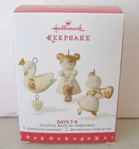 ~12 LITTLE DAYS OF CHRISTMAS~2016 HALLMARK MINIATURE ORNAMENTS~DAYS 7-9~ - Picture 1 of 5