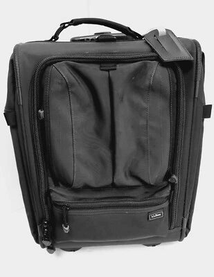 LL Bean Carry On Rolling Wheeled Suitcase Bag Black 17'' EXC - Image 1 of 4