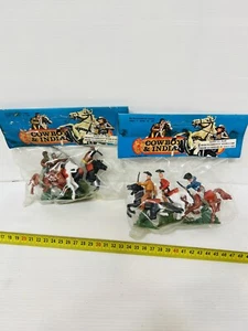 SOLDATINI TIPO NARDI A CAVALLO INDIANI COW BOYS FAR WEST HONG KONG NUOVISSIMI - Picture 1 of 5