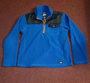 Dickies Youth Boys Girls 1/4 Zip Pullover Jacket Blue Black Size Large 14/16 - Picture 1 of 5