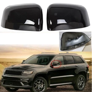 Par de tapas de espejos retrovisores exteriores negras brillantes para Jeep Grand Cherokee 2011-2021 - Imagen 1 de 5
