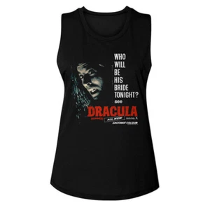Hammer Horror Movie Dracula Who Will Be His Bride Tonight Women's Muscle T Shirt - Picture 1 of 5