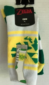 Legend of Zelda Crew Socks  with Triforce Icon design Reversible New - Picture 1 of 4