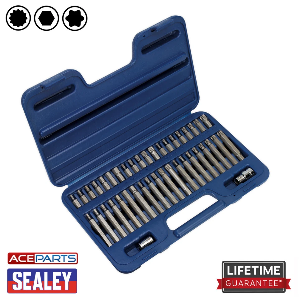 Sealey AK219 TRX-Star Torx Hex Allen Head Spline - 42pc Bit Set 3/8 1/2 Drive - Image 1 of 4