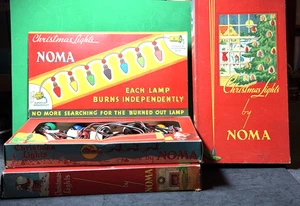 Lof of 3 Vntg NOMA 1939 Christmas 7 Lights 3010 Red Bead Bakelite Working w/ Box - Picture 1 of 17