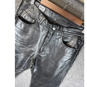 Wilsons Leather Pelle Studio Black Pants Mens Size 32 Hipster Biker Punk Goth - Picture 1 of 14