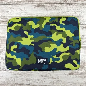 Lands End Laptop Sleeve Case Crystal Lime Camo Navy Camouflage (NEW) - Picture 1 of 12