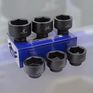 1" Drive Jumbo Shallow Impact Socket Set SAE (3-1/4" - 4") w/ Case - Picture 1 of 1