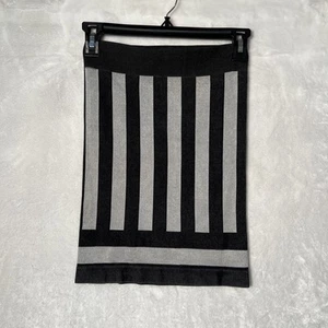 Bebe Bandage Mini Skirt Black/White Striped Body-Con Pencil PS NWT Stretch Y2K - Picture 1 of 11