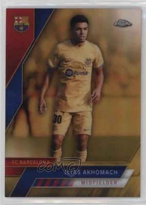2022-23 Topps Chrome FC Barcelona Gold Refractor /50 Ilias Akhomach #96 - Image 1 of 2