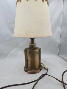 Vintage Art Deco Solid Brass Leviton Cord Switch Table Lamp 9" - Picture 1 of 9