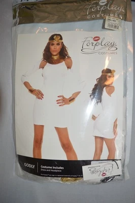 Sexy women costume sz sm dress white and gold Egyptian Goddess Forplay - Image 1 of 4