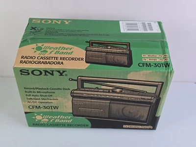 Sony CFM-30TW AM/FM Weatherband Radio Cassette Recorder FACTORY SEALED RARE GIFT - Image 1 of 4
