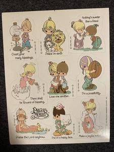 Vintage PRECIOUS MOMENTS Sticker Sheet Scrapbook Planner Craft Stickers - Picture 1 of 4