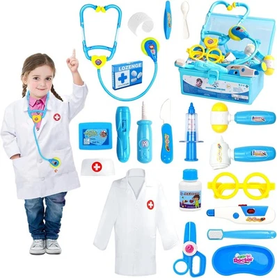 Doctor Kit for Kids, 27Pcs Kids Doctor Playset kit for Toddlers 3-5 with Costume - Image 1 of 4