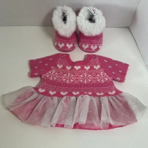 Build A Bear rosa Strickpullover Kleid mit Stiefeln - 2014 - Bild 1 von 9
