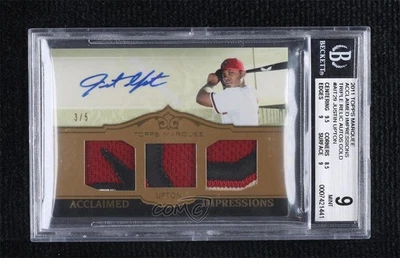 2011 Marquee Acclaimed Impressions Triple Gold /5 Justin Upton BGS 9 MINT Auto - Image 1 of 2