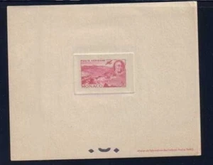 MONACO 1946 # C14 ROOSEVELT DELUXE SUNKEN DIE PROOF AIRPLANE *MNH* 11632-1 - Picture 1 of 1