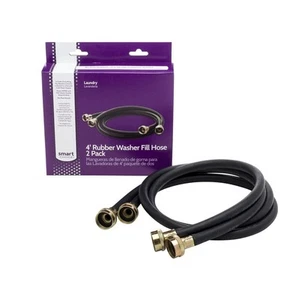 Manguera de llenado de goma para lavadora Smart Choice Laundry 4' (paquete de 2) - negra - Imagen 1 de 1