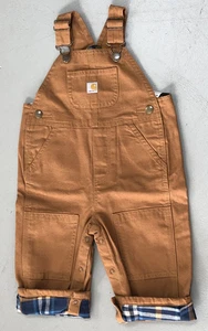 Carhartt Overalls Boys Youth 12M Brown Canvas Outdoors Work Double Knee NEW - Picture 1 of 11