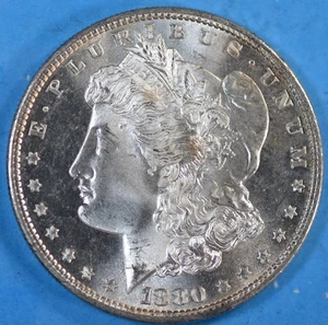 1880-S BU MS CAMEO DMPL/PL ULTRA GEM! FROM ORIGINAL ROLL MORGAN SILVER DOLLAR #3 - Picture 1 of 4