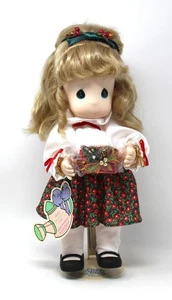 Precious Moments 1st Ed. Garden of Friends Holly December Doll #1466 Stand Tag - Bild 1 von 10
