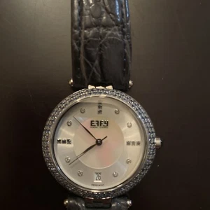 BEAUTIFUL Effy blue saphire and dimomds watch with original leather band - Picture 1 of 9