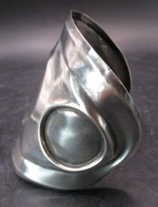 RARE ENGLISH ROBERTS & DORE SILVER PLATE BRUTALIST STYLE CUFF BRACELET - Picture 1 of 11
